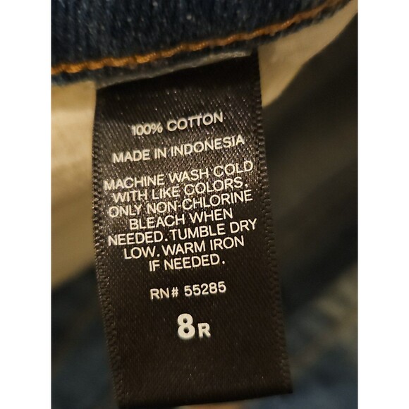 Women’s EXPRESS Original Girlfriend Jeans  Two-Toned Raw Hem 8 R - Picture 4 of 5